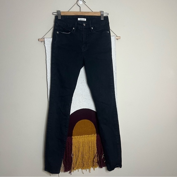 GOOD AMERICAN GOOD SKINNY LEG BLACK JEANS SIZE 25 - Picture 2 of 6